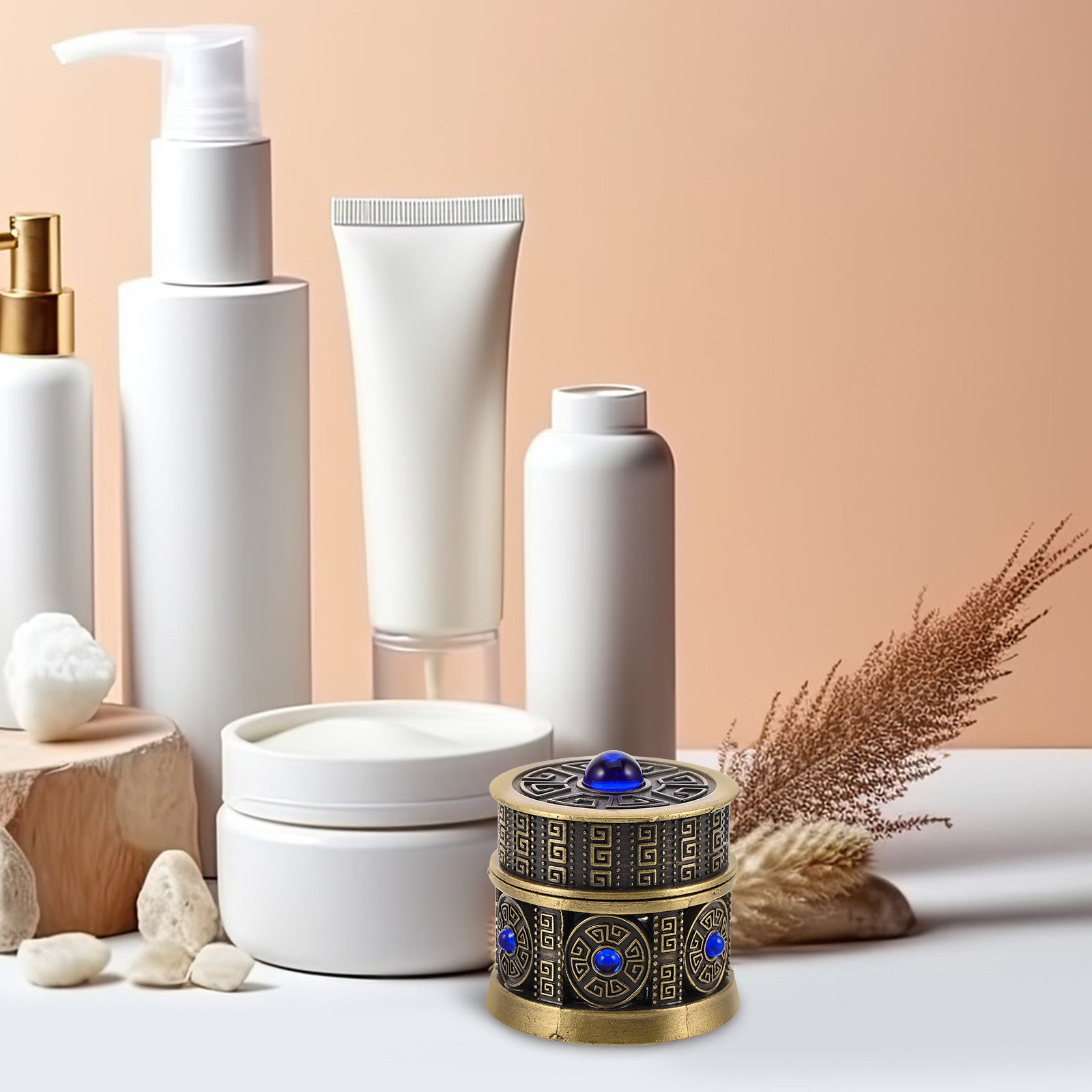Luxury Skincare Travel Size - Sturdy Refillable Cream Jar Metal Frame